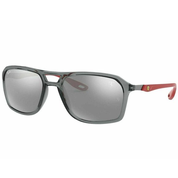 Ray-Ban Square Sunglasses Grey Silver Mirror Lens